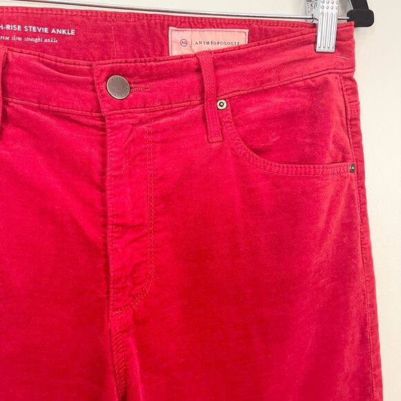 Adriano Goldschmied Jeans Women 29 Red The High Rise Stevie Ankle Slim Straight - Picture 7 of 11
